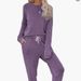 Women's Long Sleeve T-Shirt And Pants Set Casual Home Wear Two-Piece Outfit Autumn Winter_ecoleips.com
