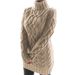 Women’s Chunky Knit Turtleneck Sweater Dress – Oversized Cable Stitch, Double-Layered Collar, Warm & Stylish (S-3XL, 4 Colors)_ecoleips.com