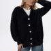 Women's Faux Mink Knit Cardigan – Soft Oversized V-Neck Sweater Coat, Cozy Long Sleeve Open Front Fuzzy Fall Winter Loungewear_ecoleips.com