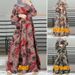 Women's Clothing Robe Vintage Casual Print Muslim dress Full Sleeve O-Neck Robe Elegant Party Dress_ecoleips.com