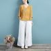 Spring/Summer Embroidered Cotton-Linen Women's China-Style Retro Slanted-Collar Artistic Casual Loose-Fitting Thin Top_ecoleips.com