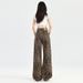 Aria Basics Leopard Print Wide-leg Jeans For Women, 2025 Autumn And Winter New Style, High-waisted, American-style, Loose, Slimming,_ecoleips.com