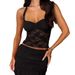 Elegant Lace Bralette Top For Women - Sexy Hollow-Out Y2k Fashion Crop Top With Adjustable Straps, Breathable & Comfortable, Daily Wear & Night Out_ecoleips.com