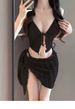 Korean Style Women's Three Piece Swimsuit Slimming Bikini Set Vacation Hot Spring Theme Covers Tummy Sexy Polyester_ecoleips.com