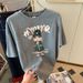 Women's Spring/Summer Slimming Rabbit Print T-Shirt Short Sleeve Fashionable Versatile Youthful Base Layer Top_ecoleips.com