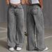 Women's Clothing Retro Bow Embroidery Washed Jeans Women's Sweet And Spicy Straight Loose Trousers_ecoleips.com