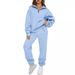 Minimalist Solid Color Hoodie & Jogger Set For Women – Polyester Lounge Wear | Streetwear Essentials | S-XXL |_ecoleips.com