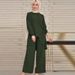 2025 Fashionable Autumn New Muslim Women's Clothing Loose Casual Two-Piece Set_ecoleips.com