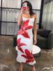 Tossy Summer Printed Maxi Dress For Women Backless Fashion Slim High Waist Spaghetti Dress Holiday Patchwork Female Long Dress_ecoleips.com