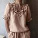 Women's Ruffled Collar Puff Sleeve Slimming Breathable Loose Fit Shirt Bestseller_ecoleips.com