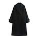 Women's Long Wool Coat – Oversized Streetwear Trench Coat With Notched Lapel (Black/Khaki/Gray/Burgundy)_ecoleips.com