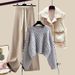 Women's Clothing Plus Size Autumn And Winter Suits Thickened Vest Versatile Knitted Sweater Wide Leg Pants Three Piece Suit_ecoleips.com