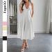 Women's Halter Neck Long Dress Waist Belted French Resort Style Spring Summer Clothing_ecoleips.com