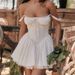 Elegant French A-Line Mini Dress For Women - Sleeveless Low Cut Lace-Up Waist Summer Sundress Breathable & Lightweight Fabric_ecoleips.com
