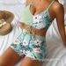 Aria Basics 2026 New European And American Style Women's Two-Piece Boxer Swimsuit, Cross-Border Printed High-Waisted_ecoleips.com