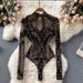 Women's Clothing Women's Slim Fit Embroidered Long Sleeve T-Shirt High End Lace Base Layer Versatile Style Jumpsuit For Fall Winter_ecoleips.com