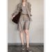 Women's High End Shirt Set Summer Casual Loose Fitting Vintage Style Trendy Whole Set_ecoleips.com