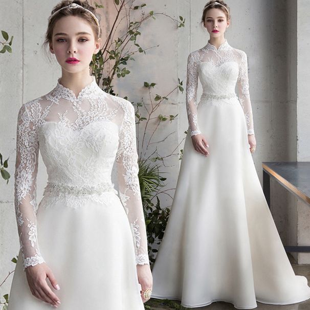 Elegant Forest Style Women's Long Sleeved Banquet Gown Super Fairy like Travel Photography Wedding Dress Outgoing Dress_ecoleips.com