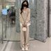 6493 Casual Sports For Women 2025 Korean Version Loose Design Hooded Sweatshirt Two-Piece Set_ecoleips.com