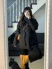 girl American Style High-End Quilted Jacket Thickened Black Hooded Coat For Women 2025 New Down Cotton Parka_ecoleips.com
