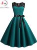 Blue Lace Patchwork Summer Dress Women Elegant Vintage Party Dress Casual Office Ladies Work Dress_ecoleips.com