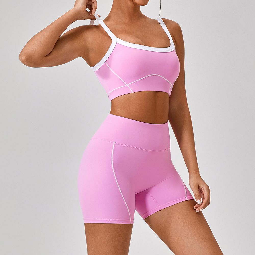 Women's Clothing Nude Tight Outdoor Sports Underwear Women's Strap Contrast Color Suit Sling Yoga Clothes_ecoleips.com