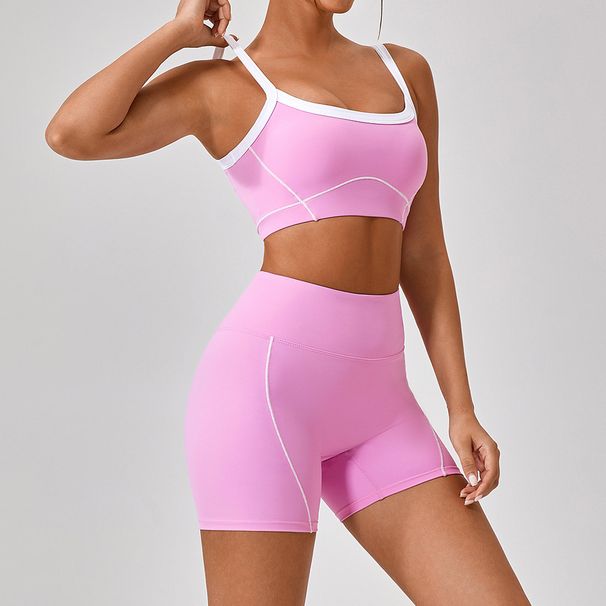 Women's Clothing Nude Tight Outdoor Sports Underwear Women's Strap Contrast Color Suit Sling Yoga Clothes_ecoleips.com