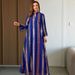 Women's Clothing Embroidered Metallic Stripe Kaftan Dress – Modest Long Sleeve Maxi With Stand Collar & Sequins (S-XL, Elegant Colors)_ecoleips.com