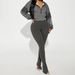 Women's Clothing Autumn And Winter Fashion Long Sleeved Hooded Patchwork Tops Slim Elastic Striped Split Trousers_ecoleips.com