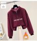 Retro Fleece Half-Zip Hoodie & Relaxed Haram Pants Set (70% Cotton, Unisex Winter Loungewear For Street Photography)_ecoleips.com