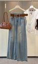 Washed High-waisted Ripped Jeans Women's Summer 2026 New Loose And Thin Design Versatile Fashionable Trousers_ecoleips.com
