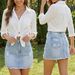 Retro American Style Denim Mini Skirt for Women High-Waisted Slim Fit Bodycon Ripped And Frayed Edges Versatile Sexy Bottoms_ecoleips.com