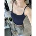Navy Blue Camisole Chest Pads Women, 2026 New Vest With Unique Design, Suitable Outerwear, Integrated Beautiful Back_ecoleips.com