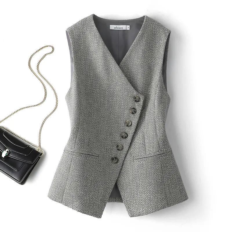Women's Sleeveless Vest Elegant Style Top Short Outerwear For Spring Autumn_ecoleips.com