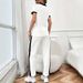 Women's Clothing Casual Short Sleeve T-Shirt And Sweatpants Set Letter Print Crew Neck Comfortable Fashion_ecoleips.com