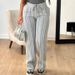 Women's Clothing Casual Sweatpants Drawstring Vertical Striped Straight Sports Pants Women_ecoleips.com