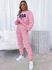 Women's Autumn/Winter Hip Hop Casual Street American Flag Pattern Printed Round Neck Sweatshirt+Sweatpants Warm Set-657_ecoleips.com