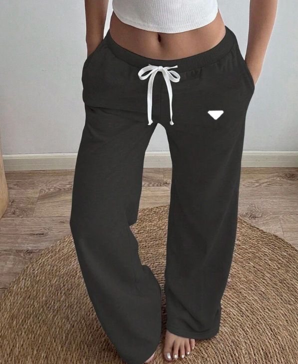 Women's Contrast Ribbed Sports Pants - Mid-Waist Drawstring Casual Wear-17_ecoleips.com