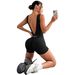 Women's Clothing Deep V Waist Yoga Jumpsuit Body Shaping Fitness Clothes Tight Short One Piece Sportswear_ecoleips.com