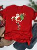European And American Cross-border Foreign Trade Clothing Christmas Santa Claus Round-neck Printed Women's Short-sleeve_ecoleips.com