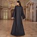 Modest Abaya Dress Elegant Geometric Print Abaya Dress – Modest Long Sleeve Muslim Dress For Women_ecoleips.com