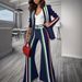 Women's Clothing Striped Color Matching Casual Suit Jacket_ecoleips.com