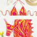 Women's Tie Dye Three Piece Bikini Set Sexy American Style Polyester Swimwear_ecoleips.com