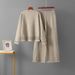 Striped Knit Two-Piece Set – Turtleneck Sweater & Loose Pants For Women, Casual Comfort Outfit_ecoleips.com