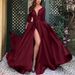Women's Lace Sequined Long Skirt with Train Full Swing Sexy Evening Gown Wedding Party Wear_ecoleips.com