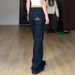 Retro Style Slim Fit Flared Jeans Low Rise Distressed Denim With Letter Embroidery For Women Versatile Commuter Trousers_ecoleips.com