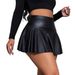 Pleated PU Skirt Women's Nightclub Sexy Hot Girl Ultra Short Group_ecoleips.com