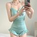 Fashion High-End Women's One-Piece Swimsuit Flattering Slimming Design for Small Busts Pure Alluring Style for Hot Springs And Vacations_ecoleips.com
