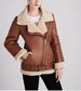 Women's Fashion Three-color Loose Waist Long Leather Coat_ecoleips.com