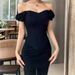 Aria Basics Aria Basics European And American Street Style French Short Sleeve Fishbone Waist Cincher Chest Pad Tube Off-Shoulder Slim Fit Vest_ecoleips.com
